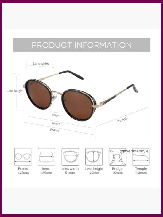 Retro Round Polarized Steampunk Sunglasses Metal Frame UV400 main image 3